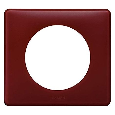 Legrand – Plaque de finition Céliane poudré 1 poste – Finition bordeaux – Pour support Batibox – Intérieur uniquement (1/6)