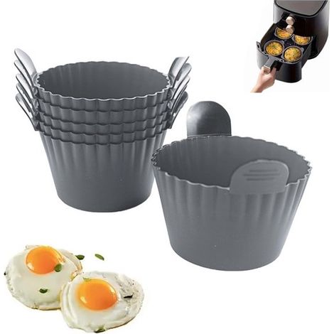 Set di 6 stampi per uova per friggitrice ad aria. Accessori per friggitrice ad aria: stampi per uova in silicone, stampi in silicone per friggitrice ad aria. (1/5)