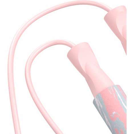 Corde à sauter sans fil double couche, brûle-graisses, silencieuse, grosse corde à sauter en forme de boule pour l'entraînement en intérieur, rose (1/5)