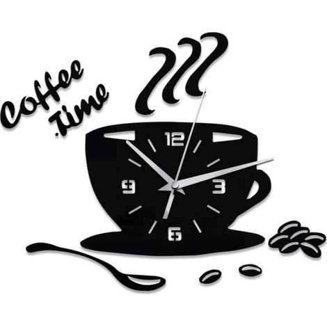 Creative Diy Acrylique Cuisine Horloge Murale Design Moderne Tasse À Café Forme Horloge Mur Art Décor À La Maison Creux Horloge Numérique (1/2)