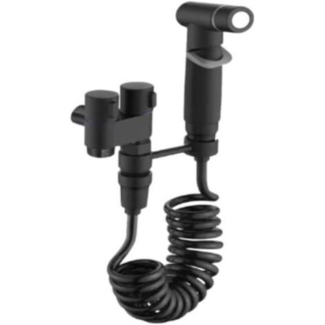 Robinet miniature compact VENYAA 2 en 1 à double fonction avec douche et bidet pour salle de bain - A2, double sortie, fixation murale, idéal pour les petites salles de bain (1/5)