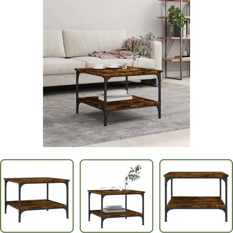 Table basse chêne fumé - Table basse chêne fumé 55x55x40 cm bois d'ingénierie (1/5)