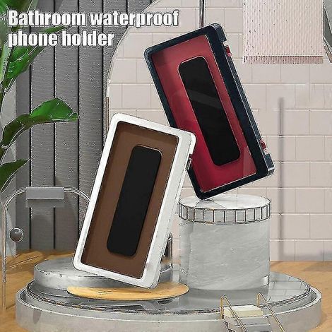 Support mural pour téléphone portable de salle de bain, étui de rangement étanche pour téléphone portable (1/4)