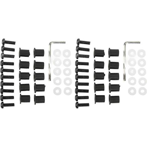 Kit de boulons, écrous et joints de pare-brise M5 pour moto Suzuki, en alliage d'aluminium et caoutchouc noir. (1/4)