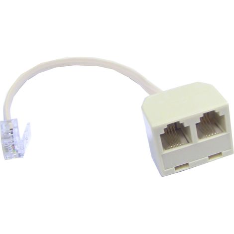 BeMatik - Séparateur RJ11 de 1 port RJ11 mâle à 2 ports RJ11 femelle avec câble 15cm (1/3)