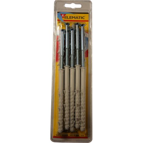 cf 8 pcs Ancrages nylon Elematic Ancrage APS / V 10x100 mm avec vis en acier