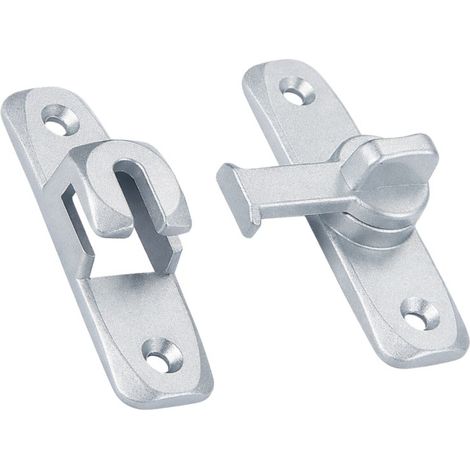 Verrou de porte argenté, 8 x 5 cm, 1 pièce Serrure de porte à montage en surface avec verrou, aucun perçage requis Alliage d'aluminium (1/5)