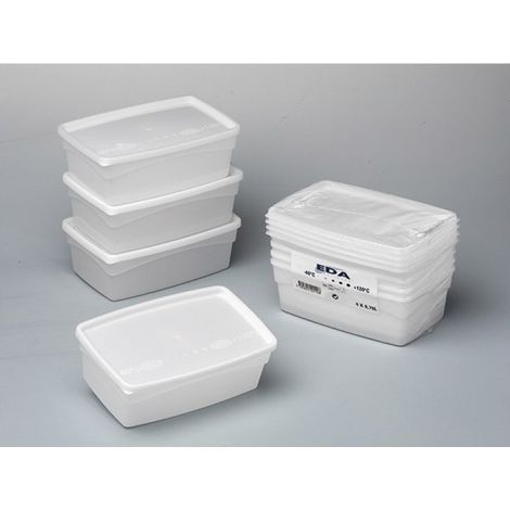 Satz Film 4 Mikrowellenboxen 0,75l Naturweiß Ref 1401 Na/bl