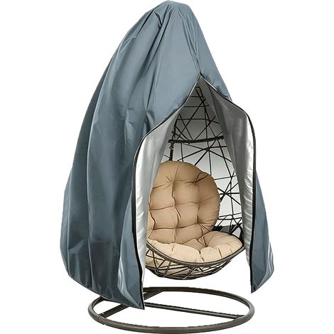 Housse de protection pour fauteuil suspendu, grande taille, en tissu avec housse en polyuréthane, imperméable et respirante, grise