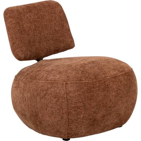 Fauteuil en tissu avec dossier terracotta Teresia (1/5)