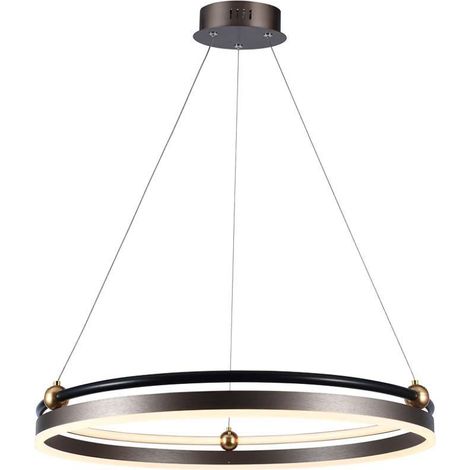 V-TAC 30W runde LED-Pendelleuchte aus Metall, Kaffeefarbe, T: 62,5 cm H: 110 cm, Warmweiß