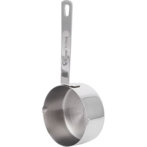 Cuillère doseuse en acier inoxydable 304 pour pâtisserie, avec marquage des mesures et cuillère doseuse de 125 ml (1/2 tasse) pour fournitures de cuisine.