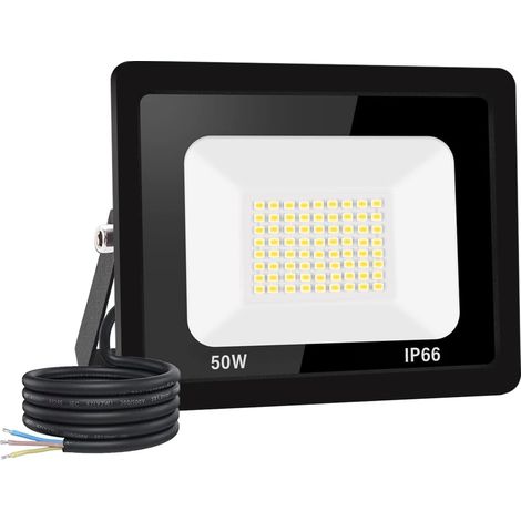 1 Projecteur Led 50w, Aluminium, Verre Trempé, Ip66, Blanc Chaud, Jardin Parking Garage (1/5)