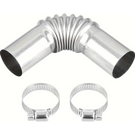 Tuyau d'échappement inox compatible avec chauffage de stationnement (13 cm, coudé) (1/5)