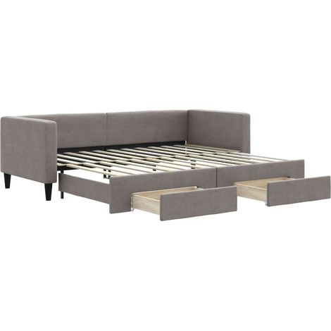 Maison Exclusive - Tagesbett Ausziehbar mit Schubladen Taupe 80x2