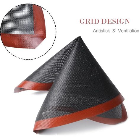 Silicone Washable Baking Mat Tray Reusable Silicone and Fiberglass Permanent Baking Sheet, Sturdy, Easy to Clean, for Oven, Microwave, Freezer Etc—Black/Red (1/5)