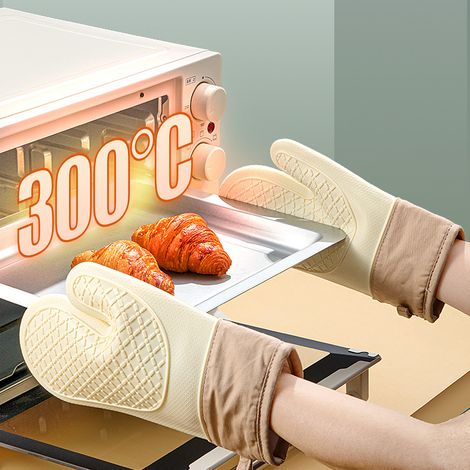 Gant isolant en silicone anti-brûlure blanc lunaireModèle deux doigts motif shiba résistant à la chaleurAccessoire de cuisine four et micro-ondes (1/4)
