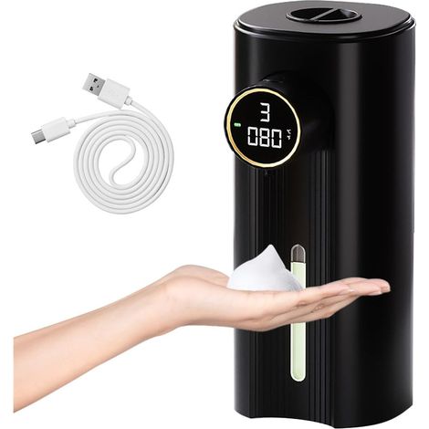 [MAI USATO]Distributore automatico di sapone a 5 livelli regolabili da 450 ml, ricaricabile tramite USB, montaggio a parete, adatto per bagno, cucina, ufficio, scuola, impermeabile IPX6 (1/4)