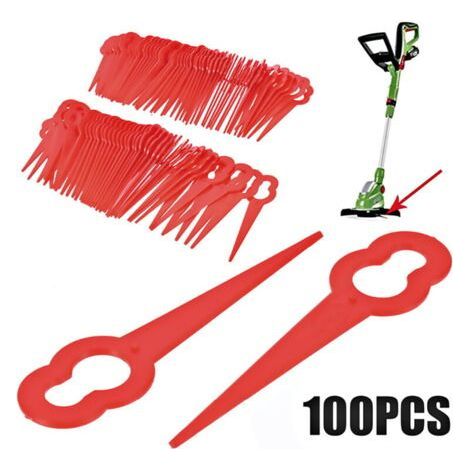 100 pièces PA6 Lames de Rechange en Plastique Tete de debroussailleuse pour BOSCH ART26LI, ART26 Accutrim (1/5)