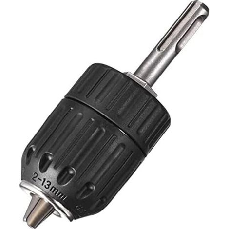SDS-Schaftadapter für 1/2" (2-13 mm) 1/2-20UNF Schnellspannbohrfutter für Akku-Schlagbohrmaschinen, schwarz.