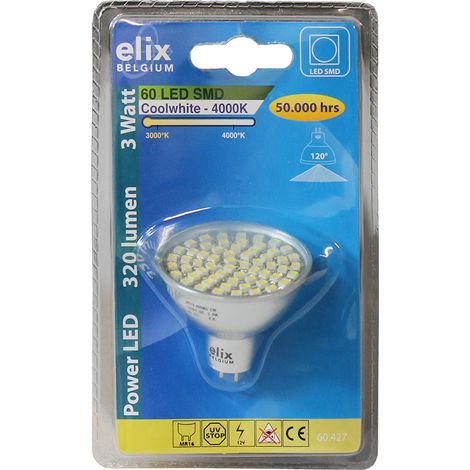 Ampoule Spot LED SMD Blanc naturel - MR16 3,5W 300Lm 4000K (1/3)