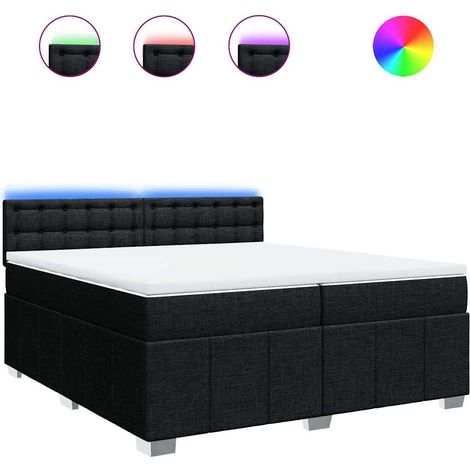 Maison Exclusive - Sommier à lattes de lit avec matelas Noir 200x200 cm Tissu (1/5)