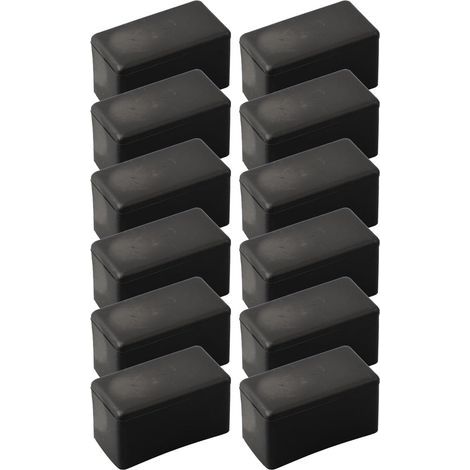 Set of 12 rectangular rubber feet for upholstered furniture - Square floor protectors - 25 x 50 mm (1/5)