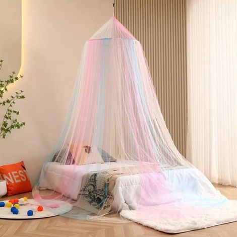 Moustiquaire de lit princesse - - Arc-en-ciel - Tente de conte de fées - Colorée - Lavage à la main - Tissu tissé (1/4)