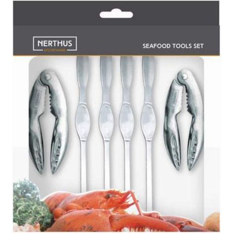 NERTHUS FIH 384 set di utensili per crostacei, Acciaio inossidabile, argento (1/3)