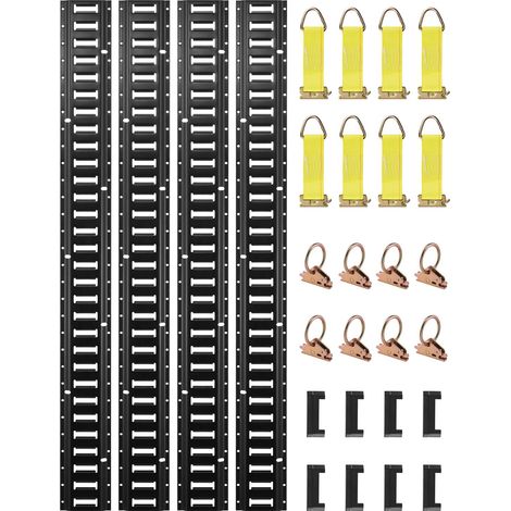 Kit d'arrimage E-Track 30 pièces, rails d'arrimage 454 kg avec attaches et joints toriques pour camion remorque (1/5)