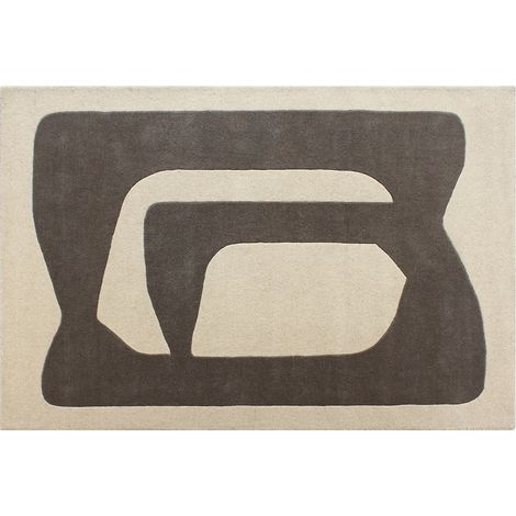 Tappeto taftato 100% lana con motivi astratti 200 x 290 cm Grigio e bianco - 2400g/m² - AVOLTO (1/2)