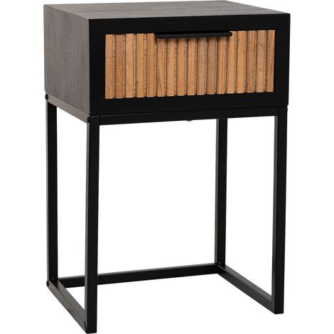 Mesita 1 cajón madera y metal 40x36x60h cm (1/5)