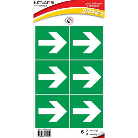 Planche 6 Pictogrammes 80X80mm - Flèche Directionnelle Gauche-Droite - 4241050