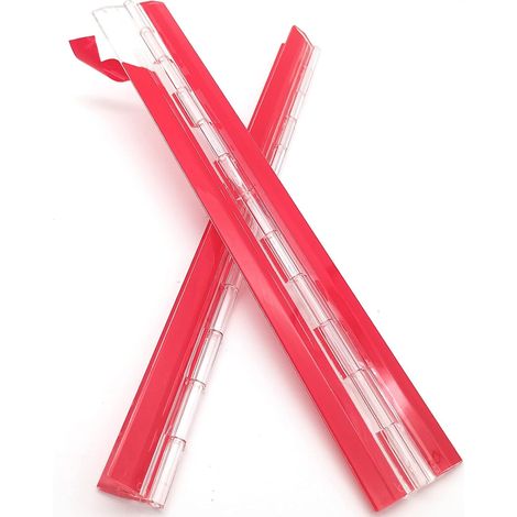 Bisagra de piano autoadhesiva de plástico transparente de 300 mm para cajas de bricolaje, acuarios, carritos de golf y vitrinas. (1/5)