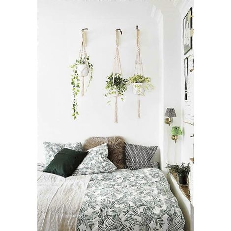 Support pour jardinière et plateau, pot de fleurs suspendu en corde, jardinière suspendue en macramé, suspension pour plantes, Cotton Flow (1/4)