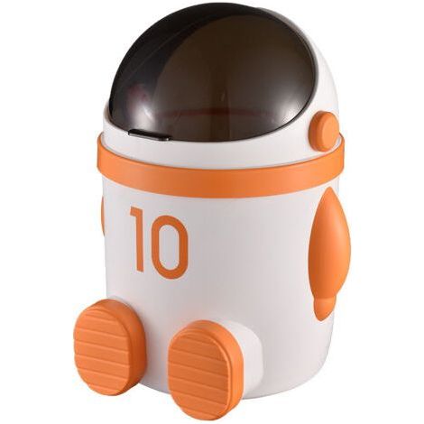 Astronaut Themed Trash Can for Home, Office, Living Room, Bedroom - A Stylish and Creative Waste Paper Bin with Flip Lid. (1/4)