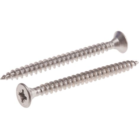 Vis à bois, 5mm, tête Fraisée 60mm, en Acier Inoxydable A2 304 ( Prix pour Boîte de 100 )