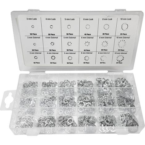 Set de arandelas estriadas (720 piezas)