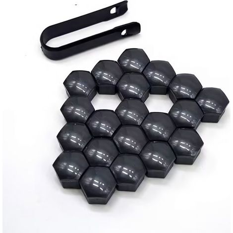 Coprimozzi per ruote neri 21 mm, 20 pezzi + clip (1/5)