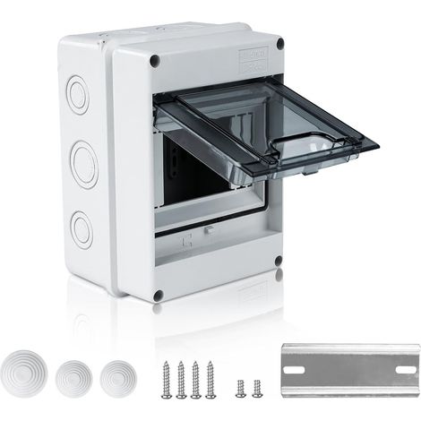 Coffret Electrique Etanche, Boîte de Distribution Électrique Étanche IP65 avec 1 Rangée de 5 Modules, Tableau Electrique Boitier Etanche Electrique Exterieur pour les Espaces Extérieurs (1/5)