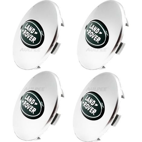 Enjoliveur de moyeu avec logo central 62 mm en ABS compatible avec les accessoires Land Rover (LR vert chromé) (1/5)