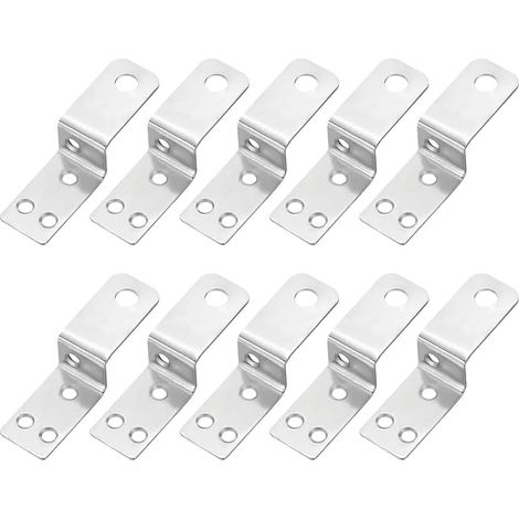 Z Shape Square 0.75 Inch Right Angle Bracket for Photo Frames Shelf Brackets for Furniture Silver (1/5)