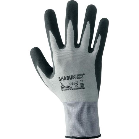 Guanti da lavoro "Shabu Flex" spalmati in lattice con polsino elastico e filo continuo -Large 9 (1/3)