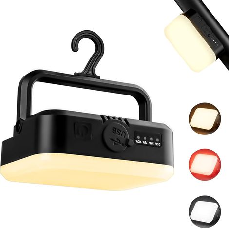 Campinglampe mit USB Aufladbar Zeltlampe Tragbar Wasserdicht, Camping Laterne mit 5 Lichtmodi für Wandern Outdoor, Stromausfälle, Notfall (1/5)