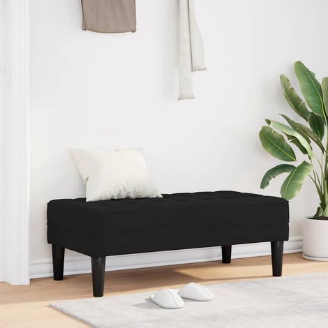 Bank mit Kissen Schwarz 113 x 57 x 39 cm Samt