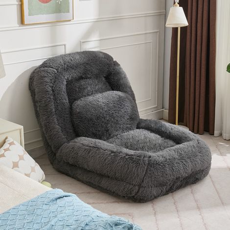 sofá cama reclinable 5 posiciones gris oscuro OKMYHOME (1/5)