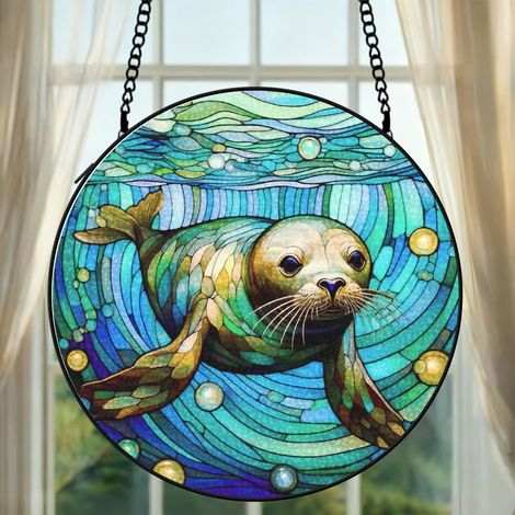 Attrape-soleil vitrail oiseau 20 cm décoration suspendue fenêtre animal lumineux cadeau Noël (1/5)