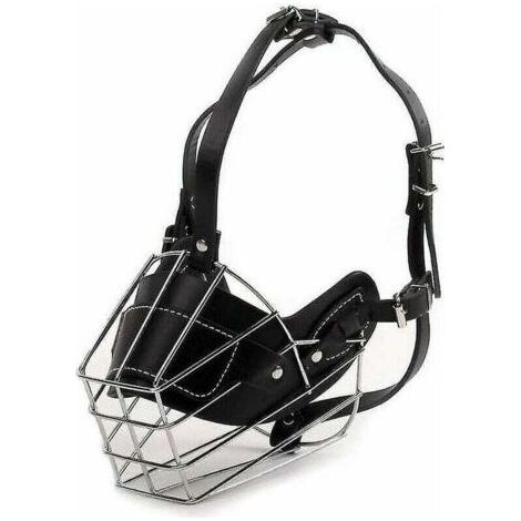 VURAHOME - Muselière pour chien pitbull – Cuir réglable – Sécurisée pour aboiements et morsures – Taille M – Circonférence 30 cm (1/2)