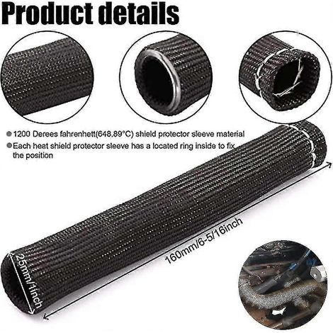 piezas (negras) Protectores térmicos para cables de encendido Funda aislante para cables de encendido, protector de cables de bujía de 1500 grados Edición 0619