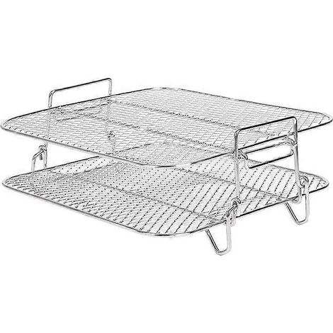 Grille pour friteuse à air chaud de 5,5 L, grille carrée à 2 niveaux pour friteuse à air chaud (gril/étagère/déshydrateur), accessoires pour friteuse à air chaud (1/4)